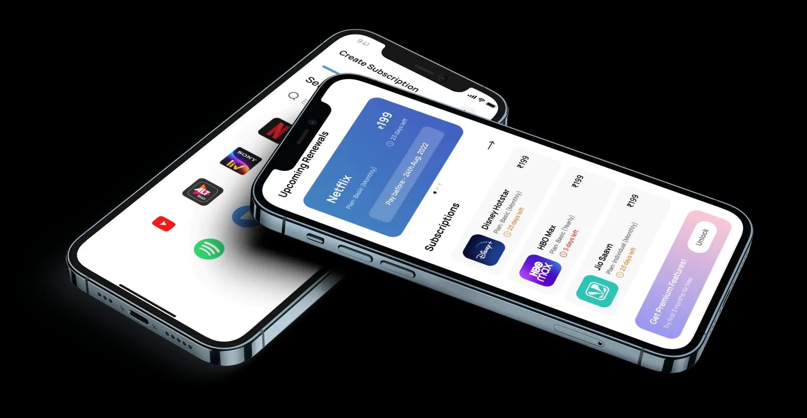 Buckate App Mockup - Subscription Management Dashboard